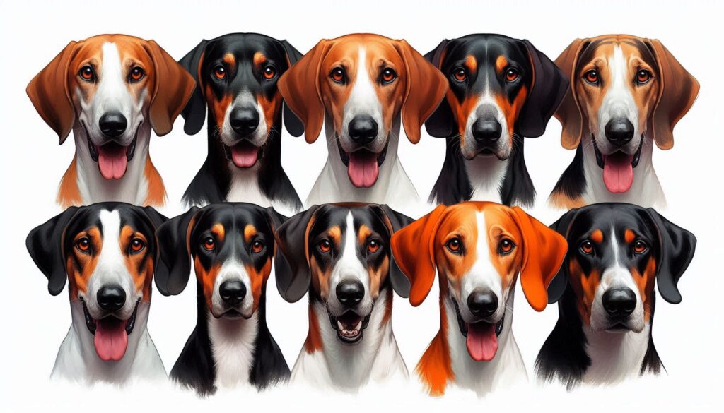 American Foxhound dog different color