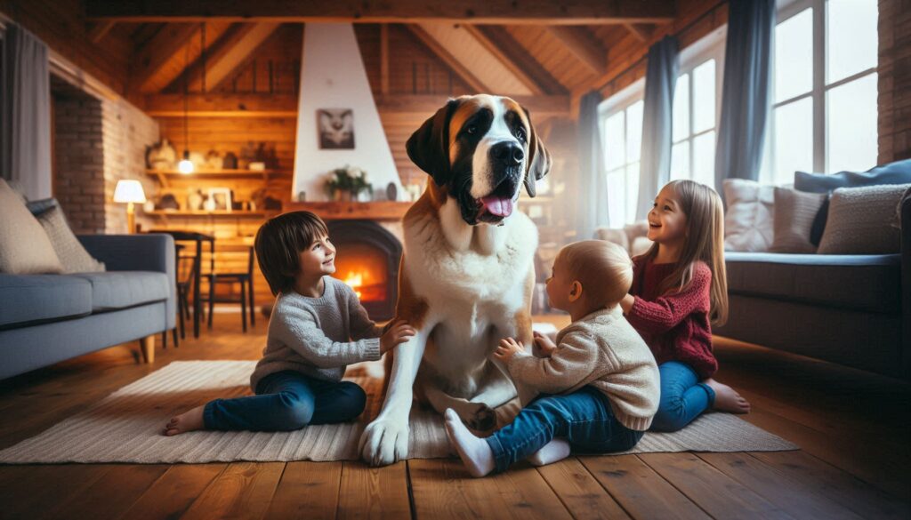 Ariégeois dog with children