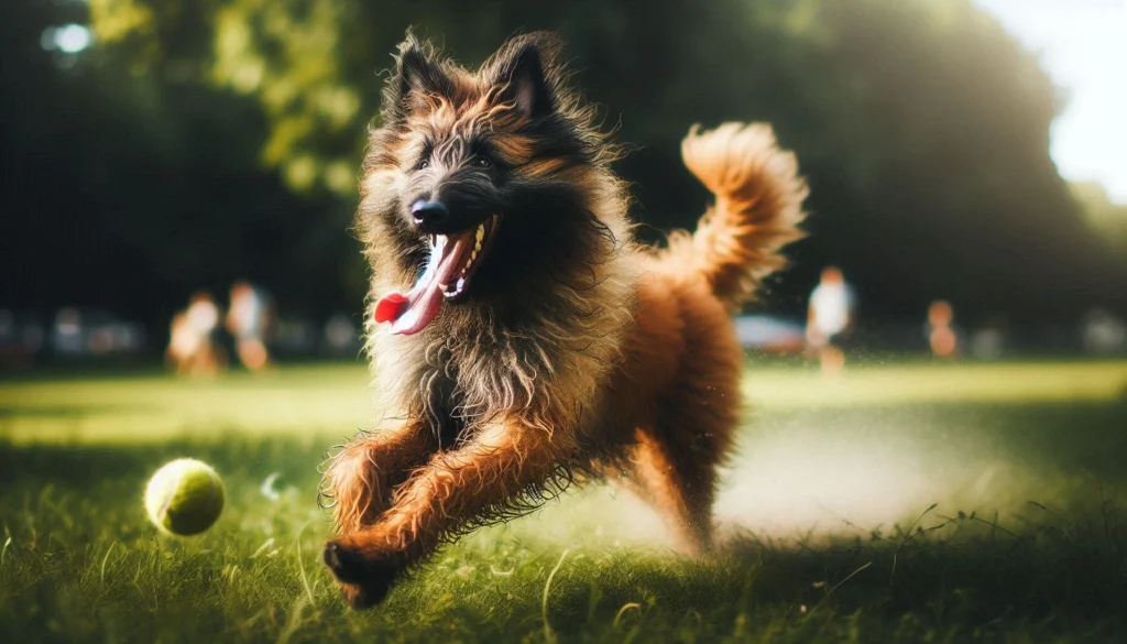 Belgian Laekenois Dog playing