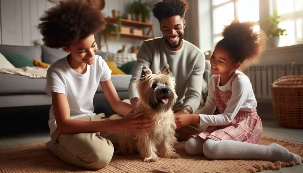 Cairn Terrier Dog with family