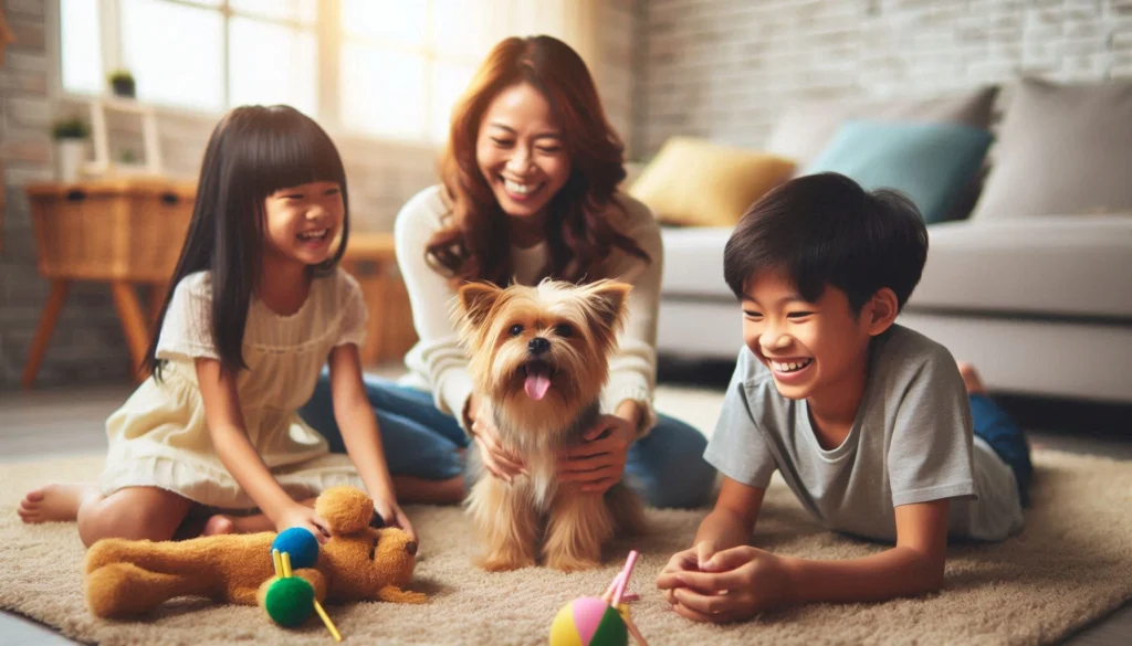 Chorkie dog with family