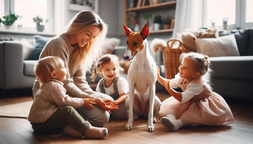 Cirneco Dell'Etna Dog with a family