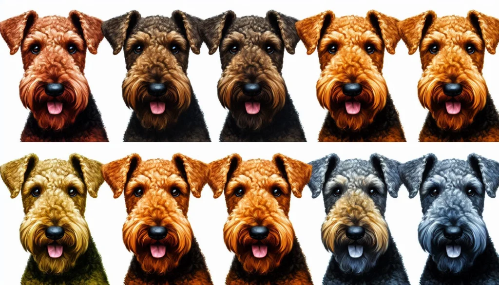 Different color of Airedale Terrier dog