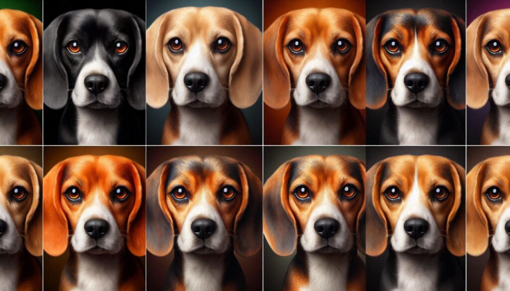 beagle dog different color