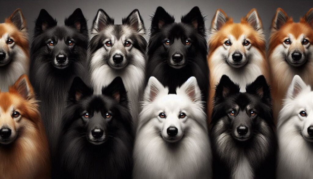 different color of American Eskimo Dog