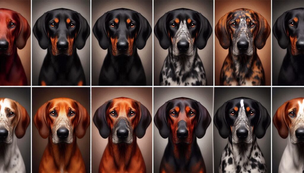 different color of American Leopard Hound Dog