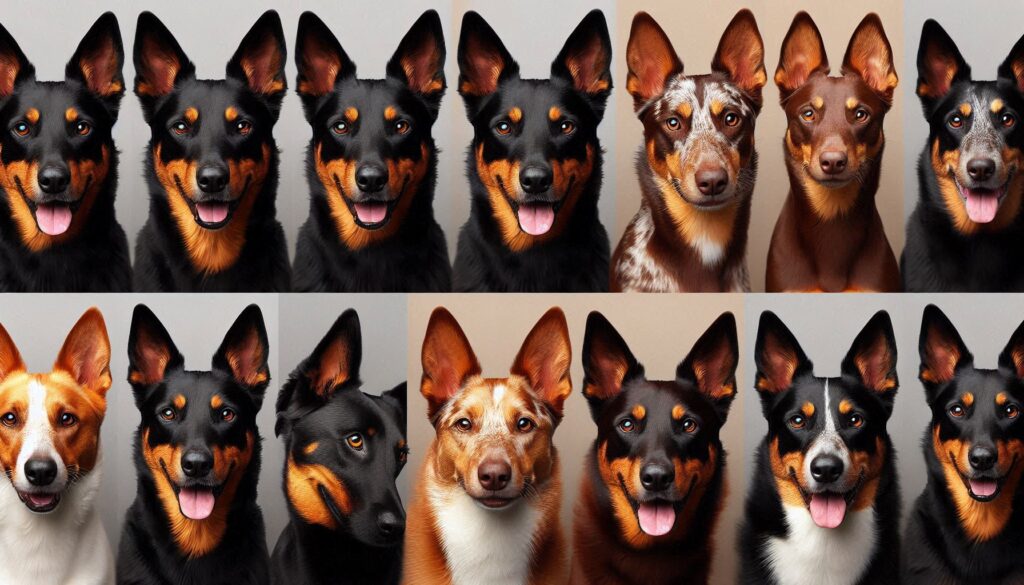 different color of Australian Working Kelpie Dog