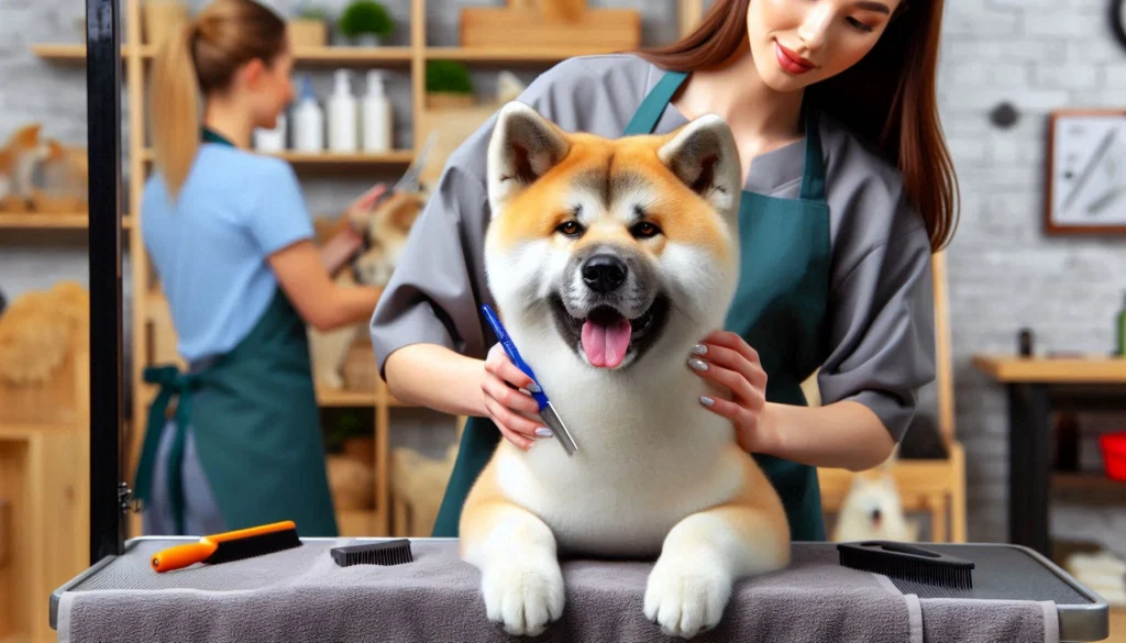 Japanese Akita Dog grooming salon