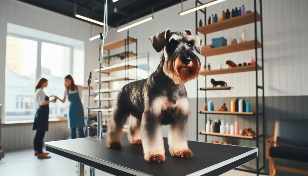 Miniature Schnoxie Dog grooming salon