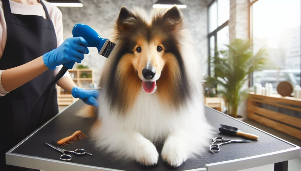 Rough Collie Dog grooming salon