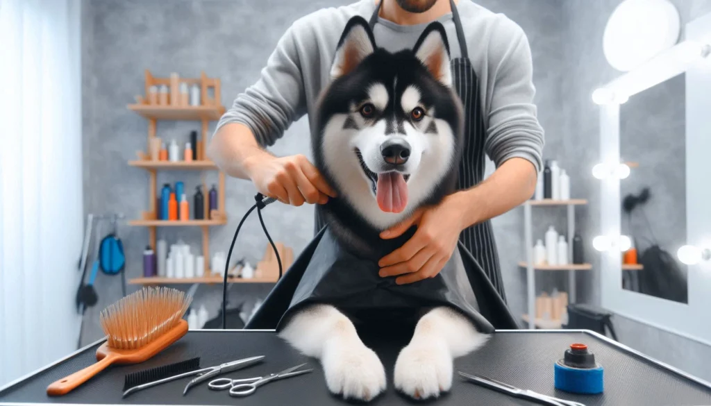 Siberian Husky Dog grooming salon